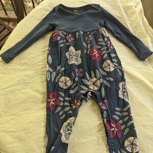 Tea Collection Two Tone Romper (Mountainside Floral), indigo blue, 18-24 months